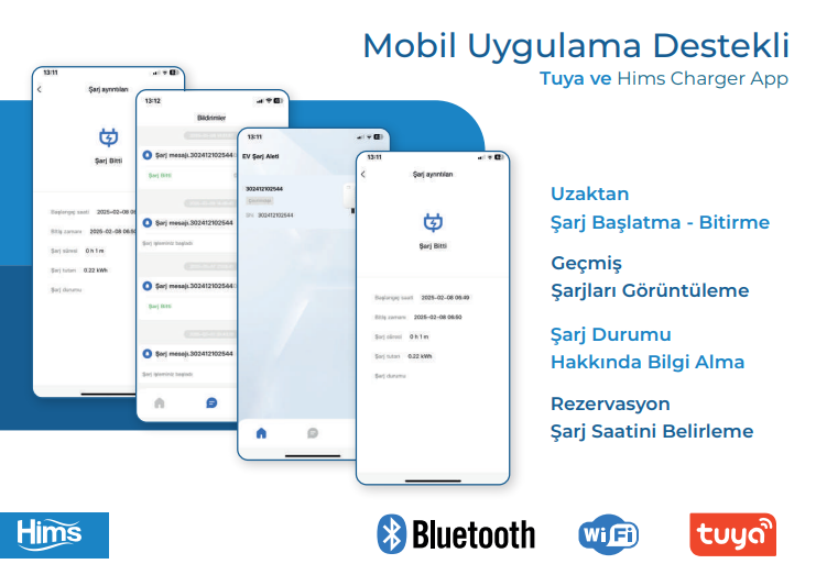 Mobil Uygulama Desteği ile Şarj Et