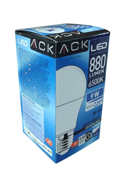 ACK AA13-00923 9W E27 6500K Beyaz Led A60 Ampul - Thumbnail