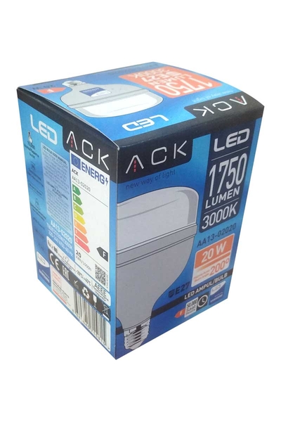 ACK - ACK AA13-02020 20W E27 3000K Günışığı Led T80 Ampul ACK AA13-02020 20W E27 3000K Günışığı Led T80 Ampul - Thumbnail
