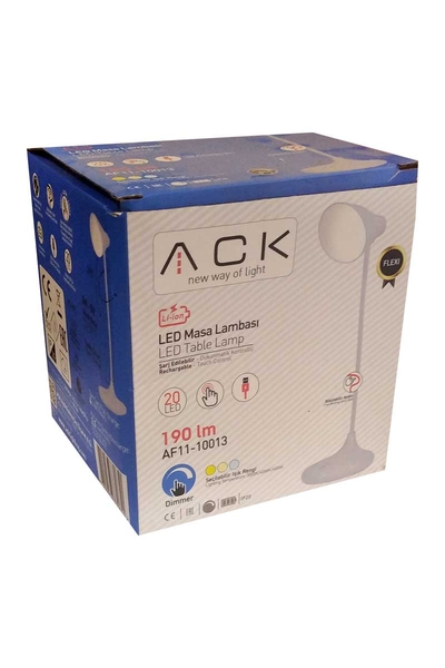ACK AF11-10013 3W 3 Renkli Şarj Edilebilir Masa Lambası - Thumbnail