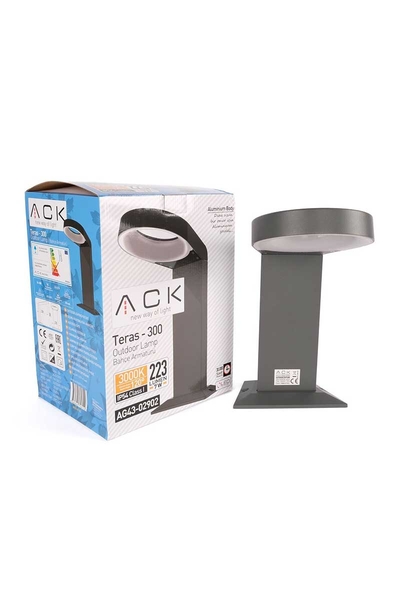 ACK AG43-02902 3000K Günışığı 6W Siyah Osram Teras 300 Bahçe Armatürü - Thumbnail