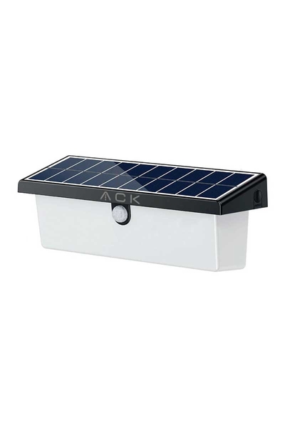 ACK - Ack Ag60-03851 211mmx112mmx120mm Dımlı Ip54 Sıyah Solar Led Duvar Aplıgı