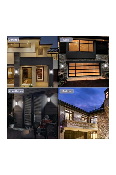 Ack Ag60-04851 127mmx105mmx179mm Dımlı Ip54 Sıyah Solar Led Duvar Aplıgı - Thumbnail
