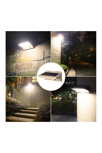 Ack Ag60-07851 164mmx109mmx84mm Dımlı Beyaz Hareket Sensorlu Solar Duvar Aplıgı - Thumbnail