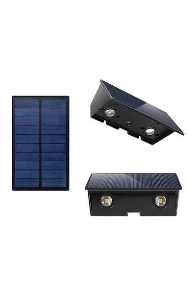 Ack Ag60-09801 142x73x80mm 3000k Cıft Yonlu Sıyah Govde Solar Led Bahce Armaturu - Thumbnail