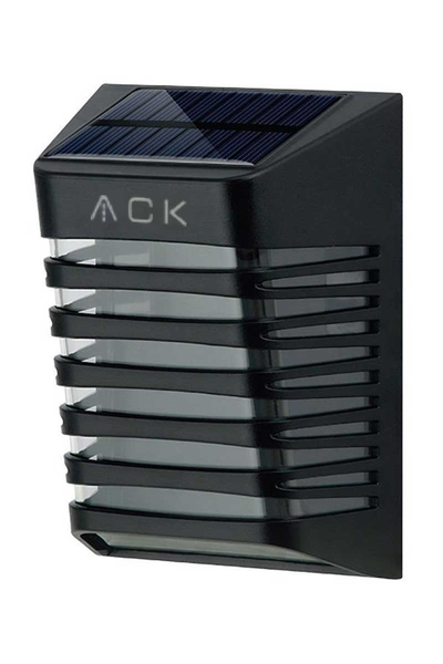 ACK - Ack Ag60-09851 90mmx120mmx53mm Ip54 3000k Sıyah Solar Led Cıt Aplık