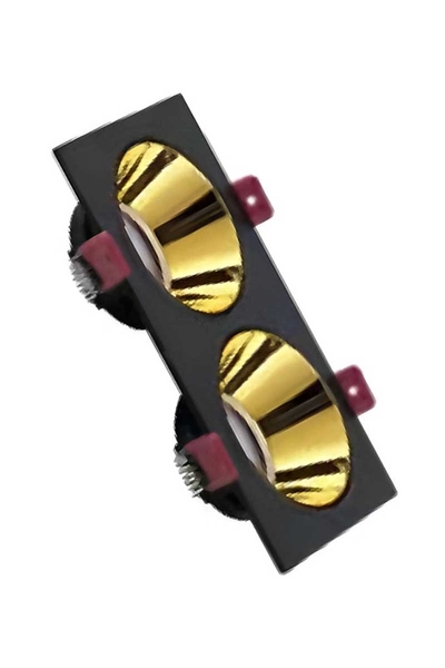ACK - ACK AH03-07311 Gold Reflektörlü Siyah Çift Kare Spot Kasası