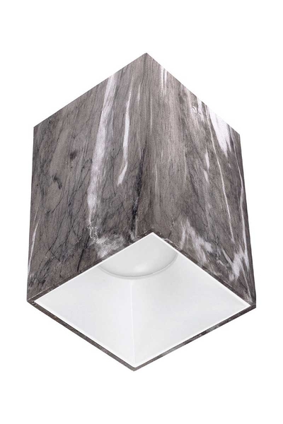 ACK - ACK AH12-07502 Beyaz Reflektör Kare Gri Mermer Kasa Sıva Üstü Dekoratif Armatür