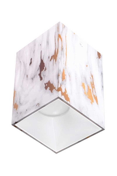 ACK - ACK AH12-07503 Beyaz Reflektör Kare Gold Mermer Kasa Sıva Üstü Dekoratif Armatür