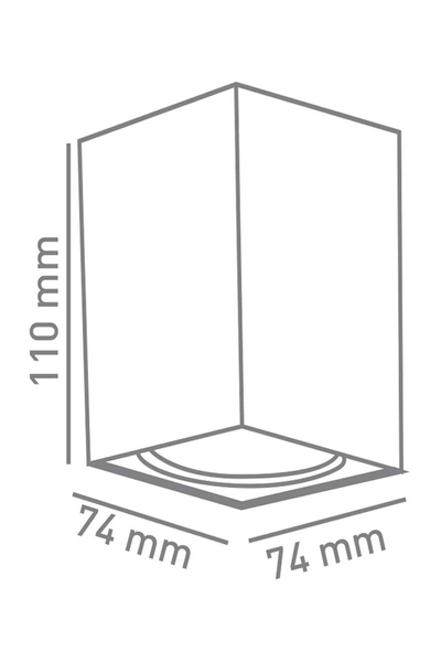 ACK AH12-07510 Siyah Reflektör Kare Beyaz Kasa Sıva Üstü Dekoratif Armatür - Thumbnail