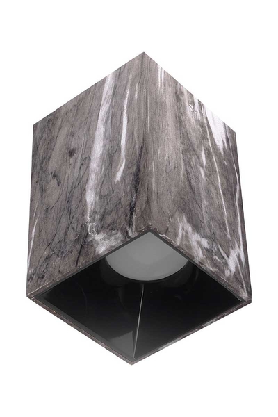 ACK - ACK AH12-07512 Siyah Reflektör Kare Gri Mermer Kasa Sıva Üstü Dekoratif Armatür