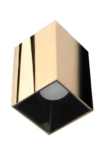 ACK - ACK AH12-07516 Siyah Reflektör Kare Gold Kasa Sıva Üstü Dekoratif Armatür