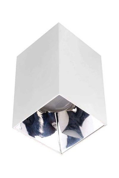 ACK - ACK AH12-07550 Parlak Krom Reflektör Kare Beyaz Kasa Sıva Üstü Dekoratif Armatür