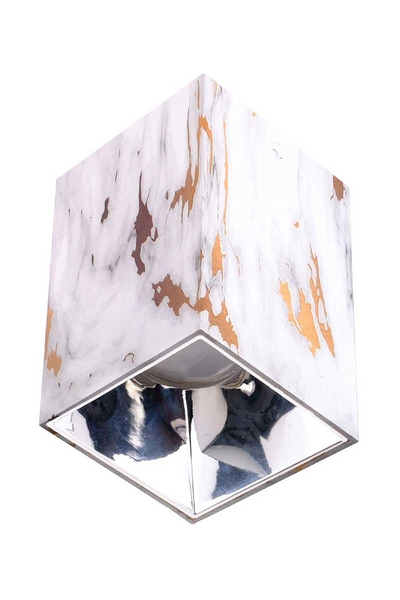 ACK - ACK AH12-07553 Parlak Krom Reflektör Kare Gold Mermer Kasa Sıva Üstü Dekoratif Armatür