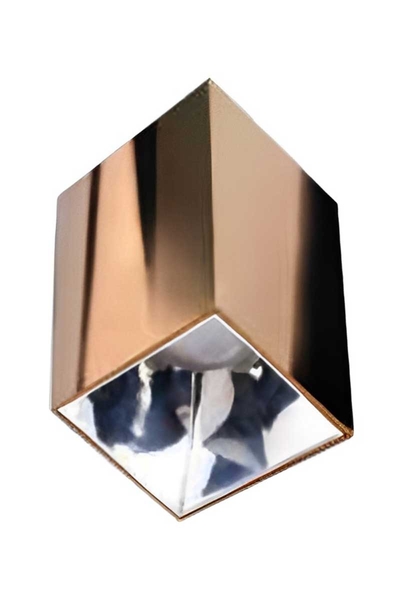 ACK - ACK AH12-07557 Parlak Krom Reflektör Kare Bakır Kasa Sıva Üstü Dekoratif Armatür