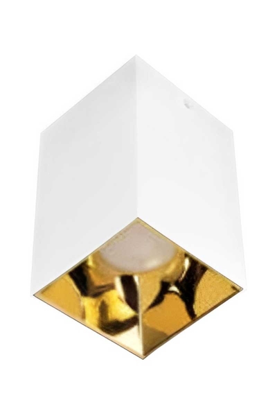ACK - ACK AH12-07560 Parlak Gold Reflektör Kare Beyaz Kasa Sıva Üstü Dekoratif Armatür