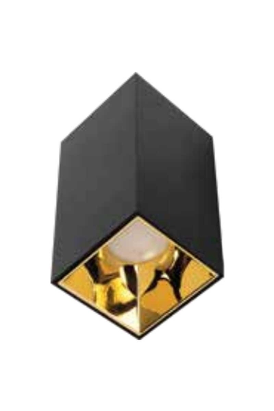 ACK - ACK AH12-07561 Parlak Gold Reflektör Kare Siyah Kasa Sıva Üstü Dekoratif Armatür