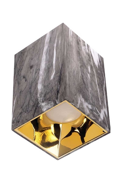 ACK - ACK AH12-07562 Parlak Gold Reflektör Kare Gri Mermer Kasa Sıva Üstü Dekoratif Armatür ACK - ACK AH12-07562 Parlak Gold Reflektör Kare Gri Mermer Kasa Sıva Üstü Dekoratif Armatür