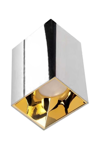 ACK - ACK AH12-07565 Parlak Gold Reflektör Kare Krom Kasa Sıva Üstü Dekoratif Armatür