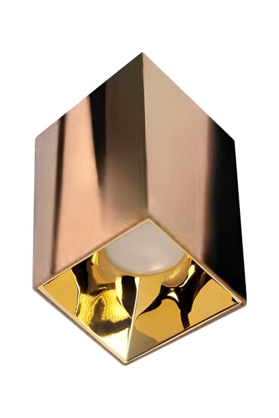 ACK - ACK AH12-07567 Parlak Gold Reflektör Kare Bakır Kasa Sıva Üstü Dekoratif Armatür