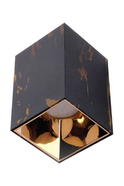 ACK - ACK AH12-07574 Parlak Rose Reflektör Kare Siyah Mermer Kasa Sıva Üstü Dekoratif Armatür