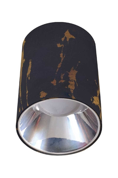 ACK - ACK AH12-08554 Parlak Krom Reflektör Siyah Mermer Kasa Sıva Üstü Dekoratif Armatür