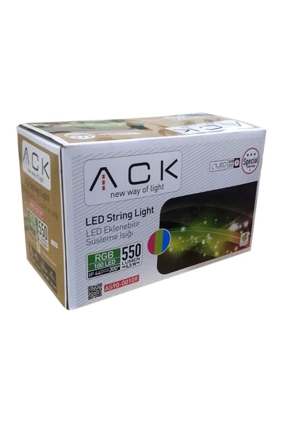 ACK - ACK AS90-00109 10m 220V Rgb 100 Ledli Eklenebilir Led Işık ACK AS90-00109 10m 220V Rgb 100 Ledli Eklenebilir Led Işık - Thumbnail