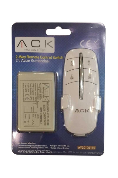 ACK AY30-00110 220V İkili Avize Kumandası - Thumbnail