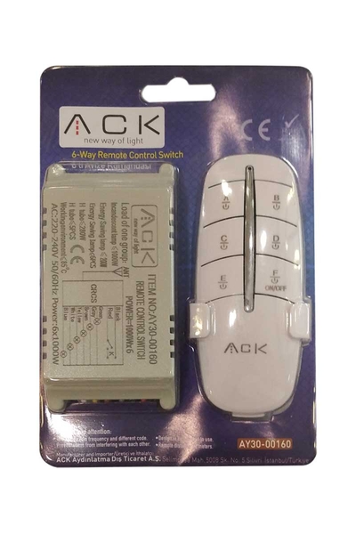 ACK AY30-00160 220V Altılı Avize Kumandası - Thumbnail