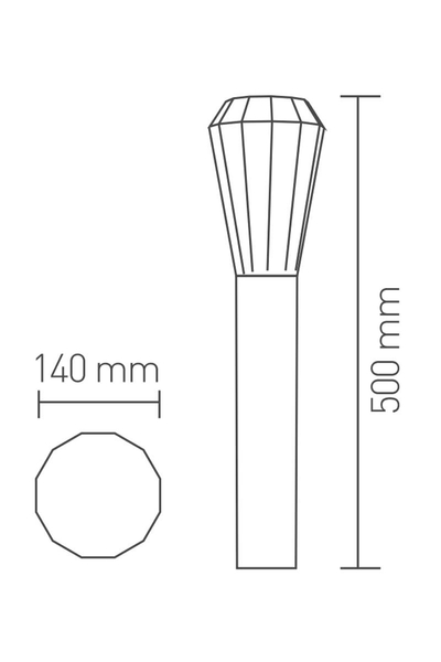 Ack AG36-00142 E27 Siyah Kasa Set Üstü Bahçe Armatürü - Thumbnail