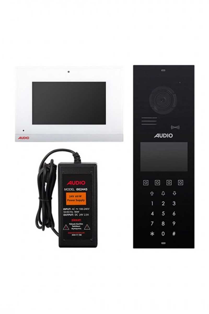 Audio 001194DKP 7 inç 1 Daire Dokunmatik Panelli Görüntülü Diafon Paketi