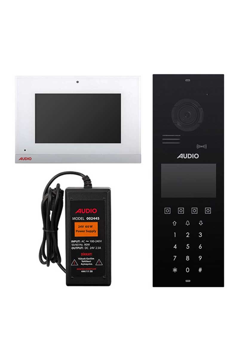 Audio 001194DKP 7 inç 13 Daire Dokunmatik Panelli Görüntülü Diafon Paketi