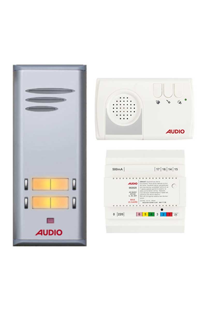 Audio KD200 Basic Serisi 4 Daire Kapıcısız Diafon Sistemi