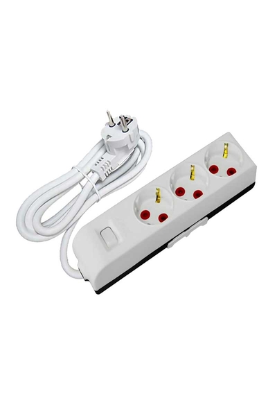 AY-KA - Ayka 22 0301 051 5m 3lü Anahtarlı Çocuk Korumalı Topraklı Grup Priz