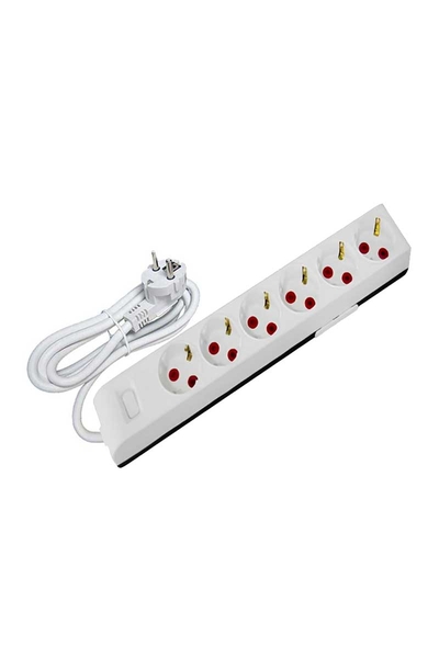 AY-KA - Ayka 22 0601 031 3m 6lı Anahtarlı Çocuk Korumalı Topraklı Grup Priz