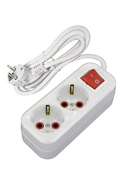 AY-KA - Ayka 77 201 05 5 Metre İkili Anahtarlı Topraklı Klemensli Grup Priz