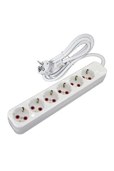 AY-KA - Ayka 77 600 02 2 Metre Altılı Topraklı Klemensli Grup Priz