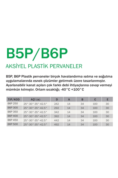 Bahçıvan B6P 350 Aksiyel Plastik Pervane - Thumbnail
