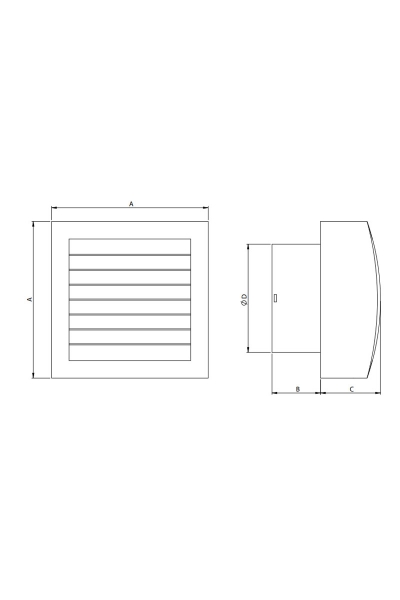 Bahçıvan EC 1219 25W 200m3/h Monofaze Otomatik Panjurlu Banyo Mutfak ve Tuvalet Aspiratörü - Thumbnail