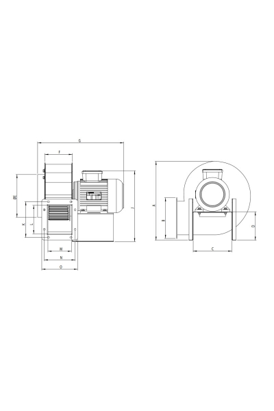 Bahçıvan OBR 260M-2K 1.5kW 2700m3/h Monofaze Tek Emişli Öne Eğimli Salyangoz Radyal Fan - Thumbnail