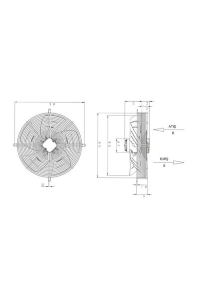 Bahçıvan SFX-4M 300 S 100W 1900m3/h Monofaze Emici Güçlendirilmiş Aksiyel Soğutma Fanı - Thumbnail