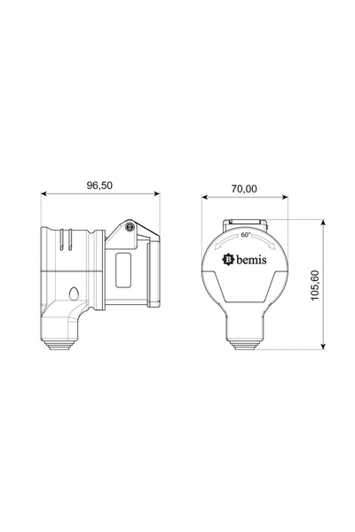 Bemis BC1-1402-2870 3/16A 220V Döner Priz - Thumbnail