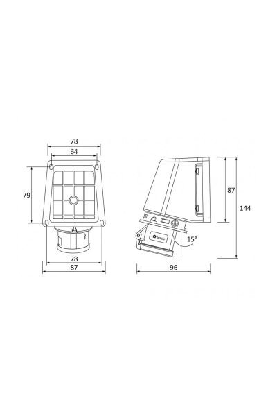 Bemis - Bemis BC1-1403-2535 3/16A 2P+E 220V CEE Norm IP44 90 Derece Eğik Duvar Prizi (1) Bemis - Bemis BC1-1403-2535 3/16A 2P+E 220V CEE Norm IP44 90 Derece Eğik Duvar Prizi (1)