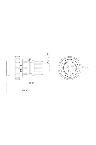 Bemis - Bemis BC1-1403-7011 3x16A 2P+E 220V 50-60Hz 4h IP67 Düz Fiş Bemis BC1-1403-7011 3x16A 2P+E 220V 50-60Hz 4h IP67 Düz Fiş - Thumbnail