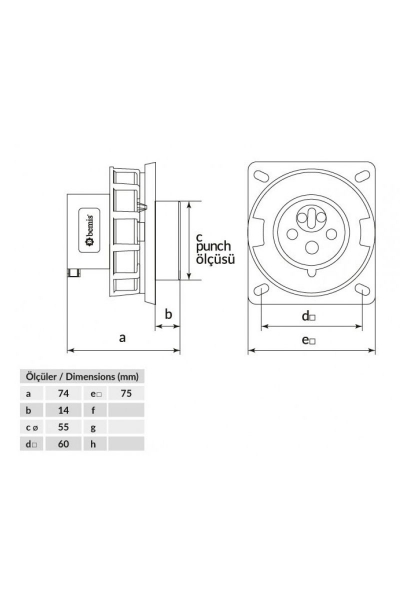 Bemis - Bemis BC1-3505-7070 5x32A 3P+E+N 380V 50-60Hz 6H IP67 Envensör Makine Fişi (1) Bemis - Bemis BC1-3505-7070 5x32A 3P+E+N 380V 50-60Hz 6H IP67 Envensör Makine Fişi (1)
