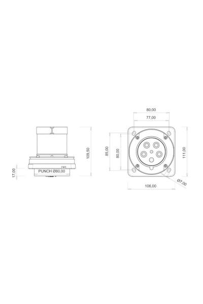Bemis - Bemis BC1-4505-2114 5x63A 3P+E+N 380V 50-60Hz 6H IP44 Pilotlu Makine Fişi Bemis BC1-4505-2114 5x63A 3P+E+N 380V 50-60Hz 6H IP44 Pilotlu Makine Fişi - Thumbnail
