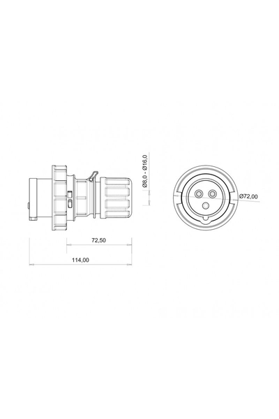 Bemis - Bemis BCS-1403-7011 3/16A 2P+E 220V CEE Norm IP67 Düz Fiş (1) Bemis - Bemis BCS-1403-7011 3/16A 2P+E 220V CEE Norm IP67 Düz Fiş (1)