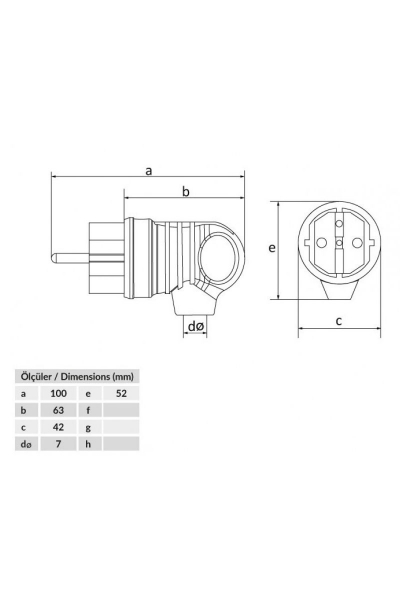 Bemis BV3-1402-2021 1x16A 2P+E 200 250V IP44 Sarı Monofaze Kauçuk Kulplu Eğik Fiş - Thumbnail