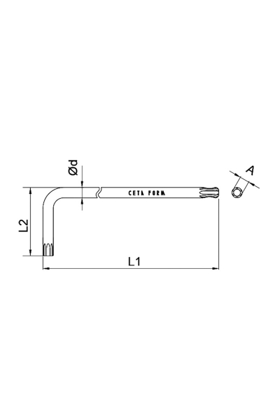 Ceta Form 727B Uzun Tip T27 Topbaşlı Torx L Anahtar - Thumbnail