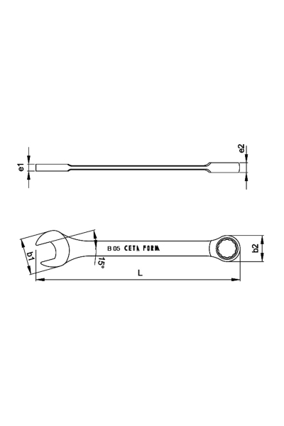 Ceta Form B05-18 Düz 18mm C-GEAR Cırcırlı Kombine Anahtar - Thumbnail